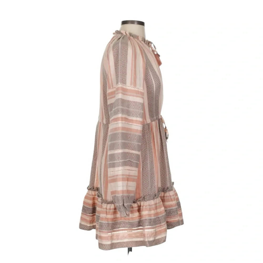 🌿 Veronica Beard Striped Cotton Mini‎ Dress | Tassel Tie | Boho Chic | Small